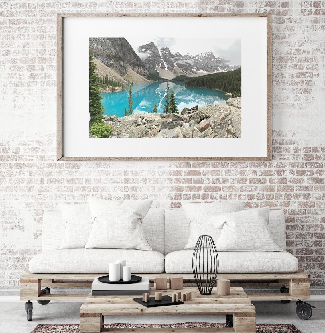 Moraine Lake Turquoise Water Rocky Mountains Canada Photo Poster - Image 2