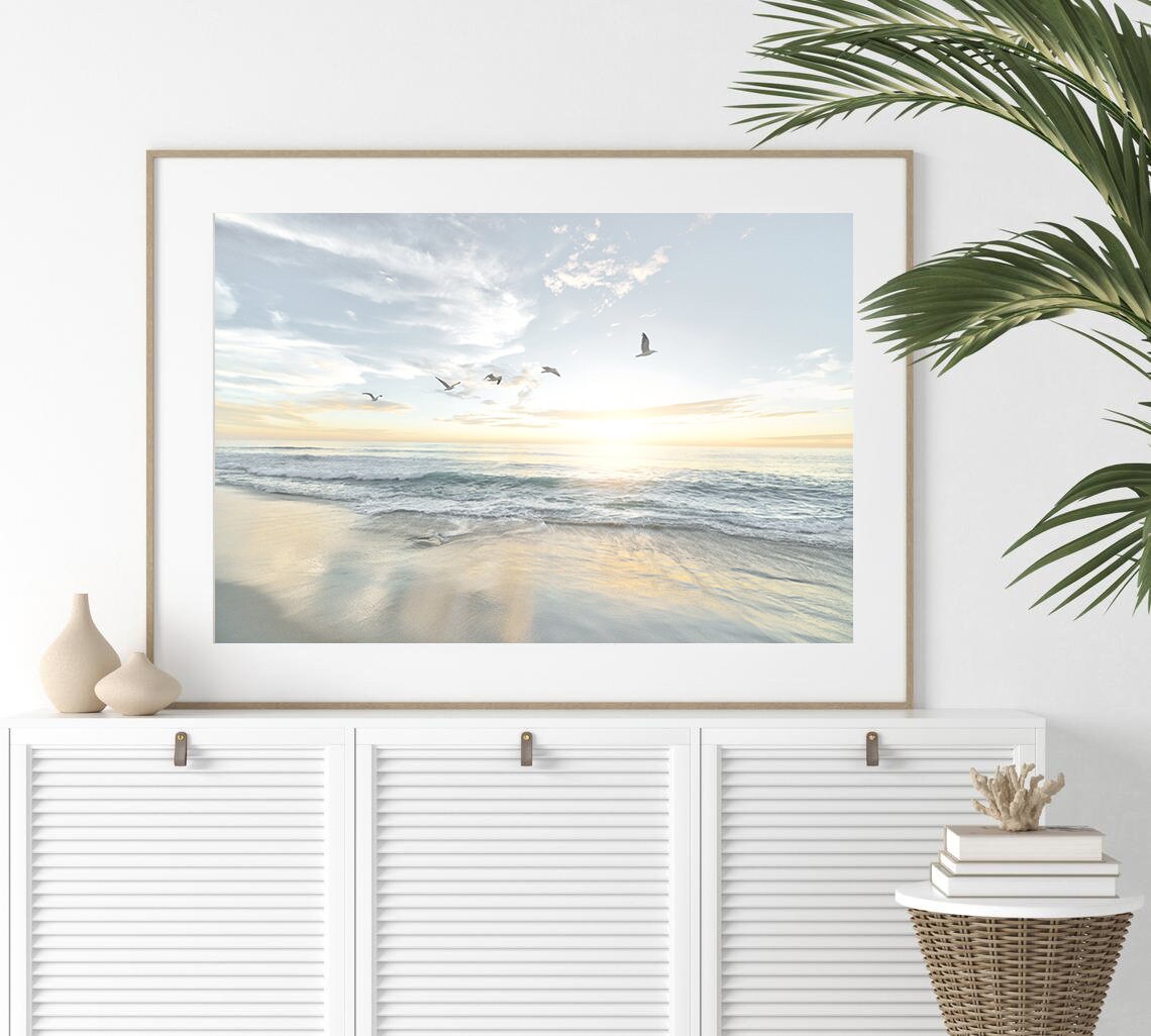 Beach Sunset Print, Coastal Seascape Art Print - Image 2