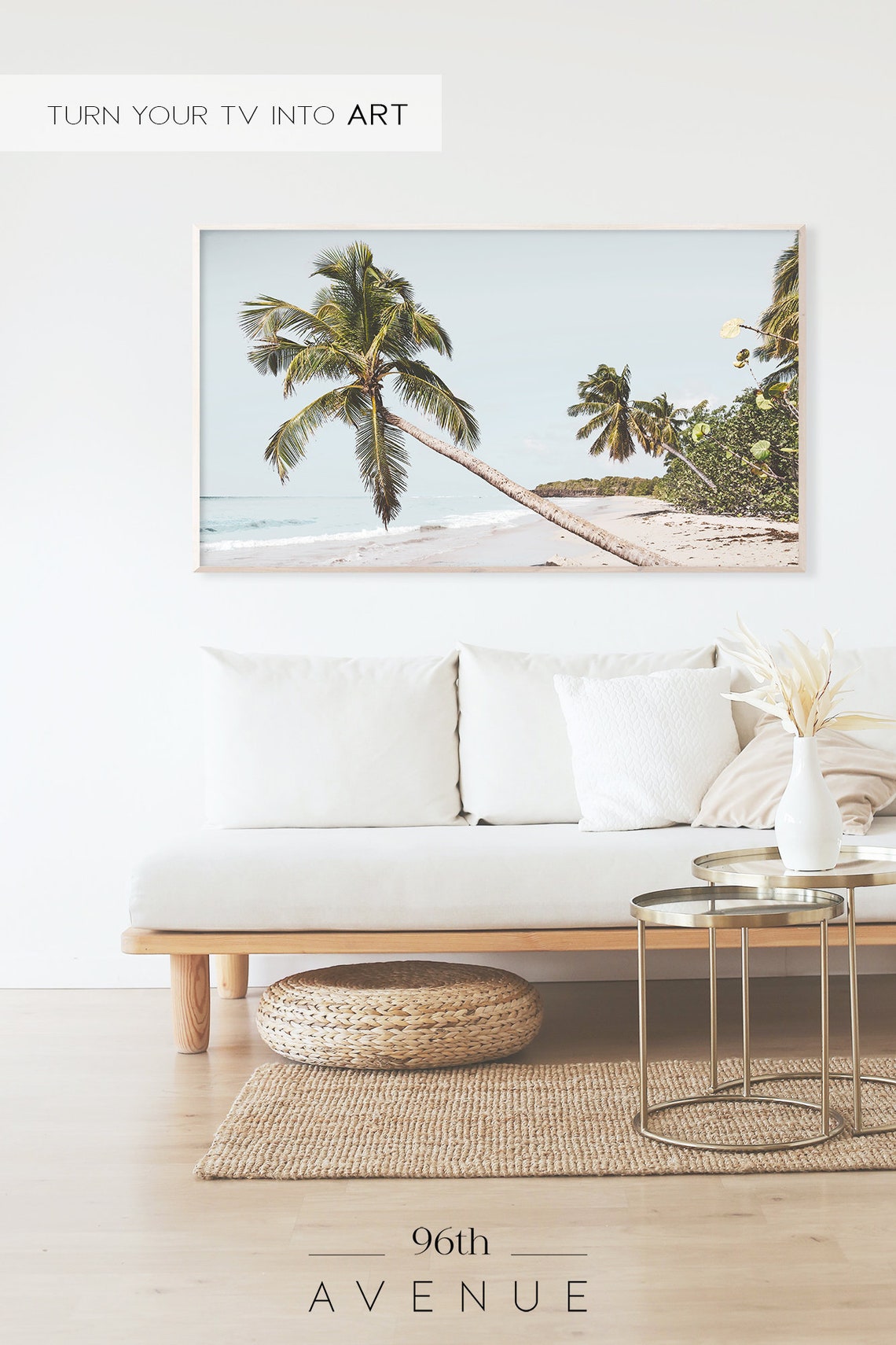 Palm Trees Tropical Beach Art Print - Image 2