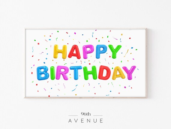 Frame TV Birthday Art Print, Happy Birthday