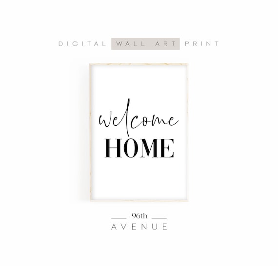 Welcome Home Typography Art Print, Entryway Decor