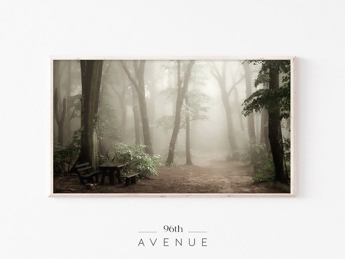 Frame Tv Art Foggy Forest Tv Art Fall Frame Tv Art