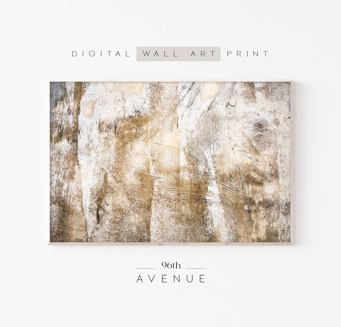 Gold Abstract Painting, Minimalist Modern Art Print