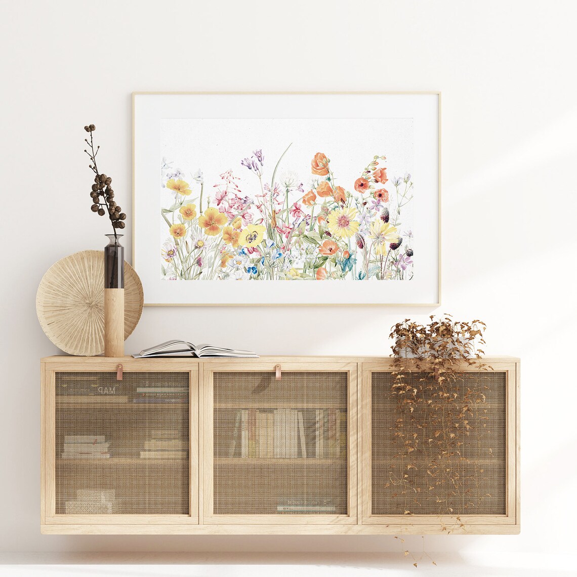 Wildflower Field Floral Painting, Farmhouse Decor Art Print - Image 2