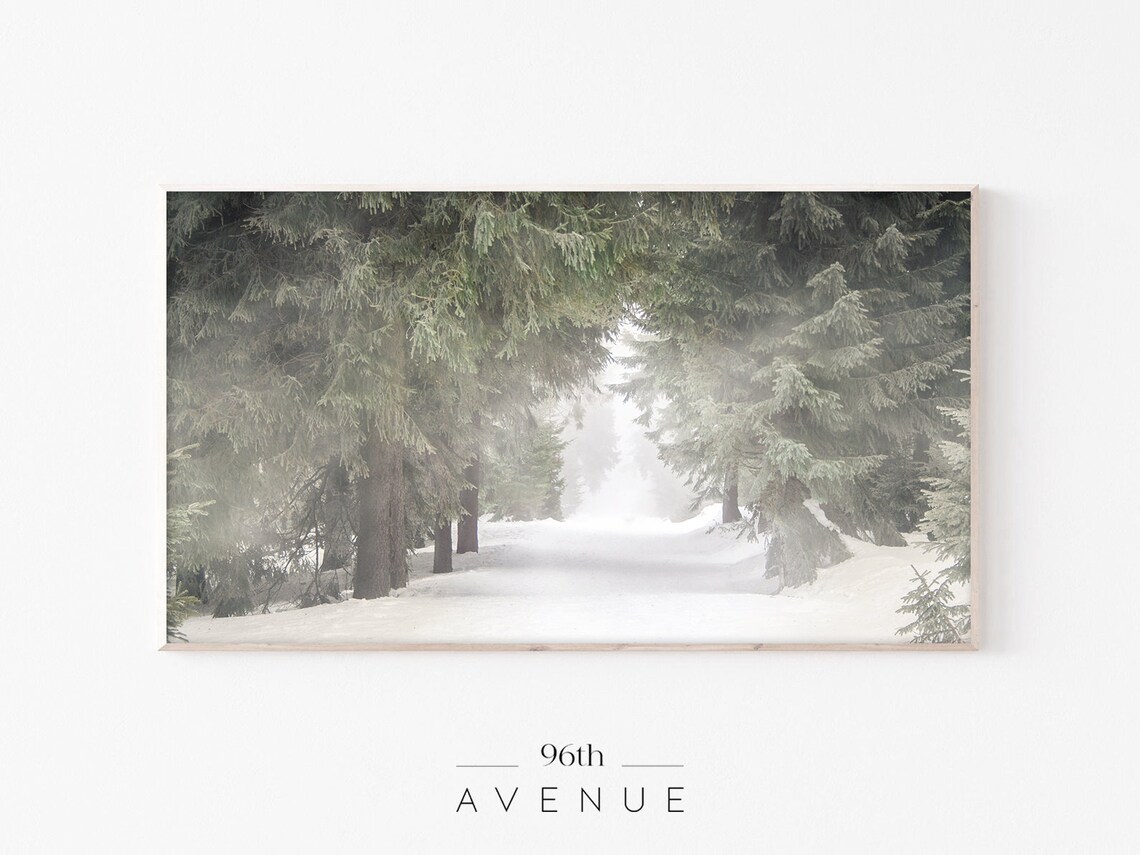 Pine Tree Forest Christmas Art Print, Winter Decor