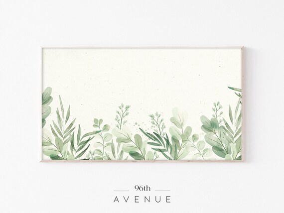 Soft Green Eucalyptus Watercolor Botanical Border Minimal Art Poster