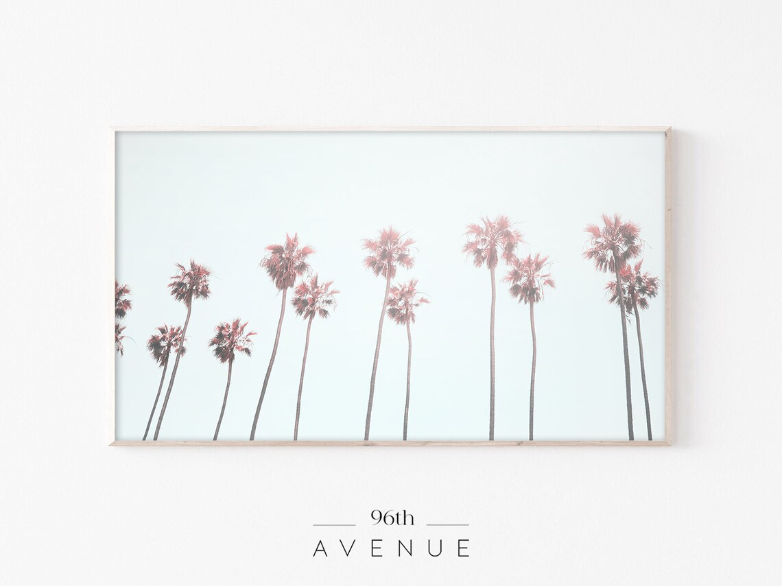 Palm Trees Art Print, Tropical Ocean Beach Decor