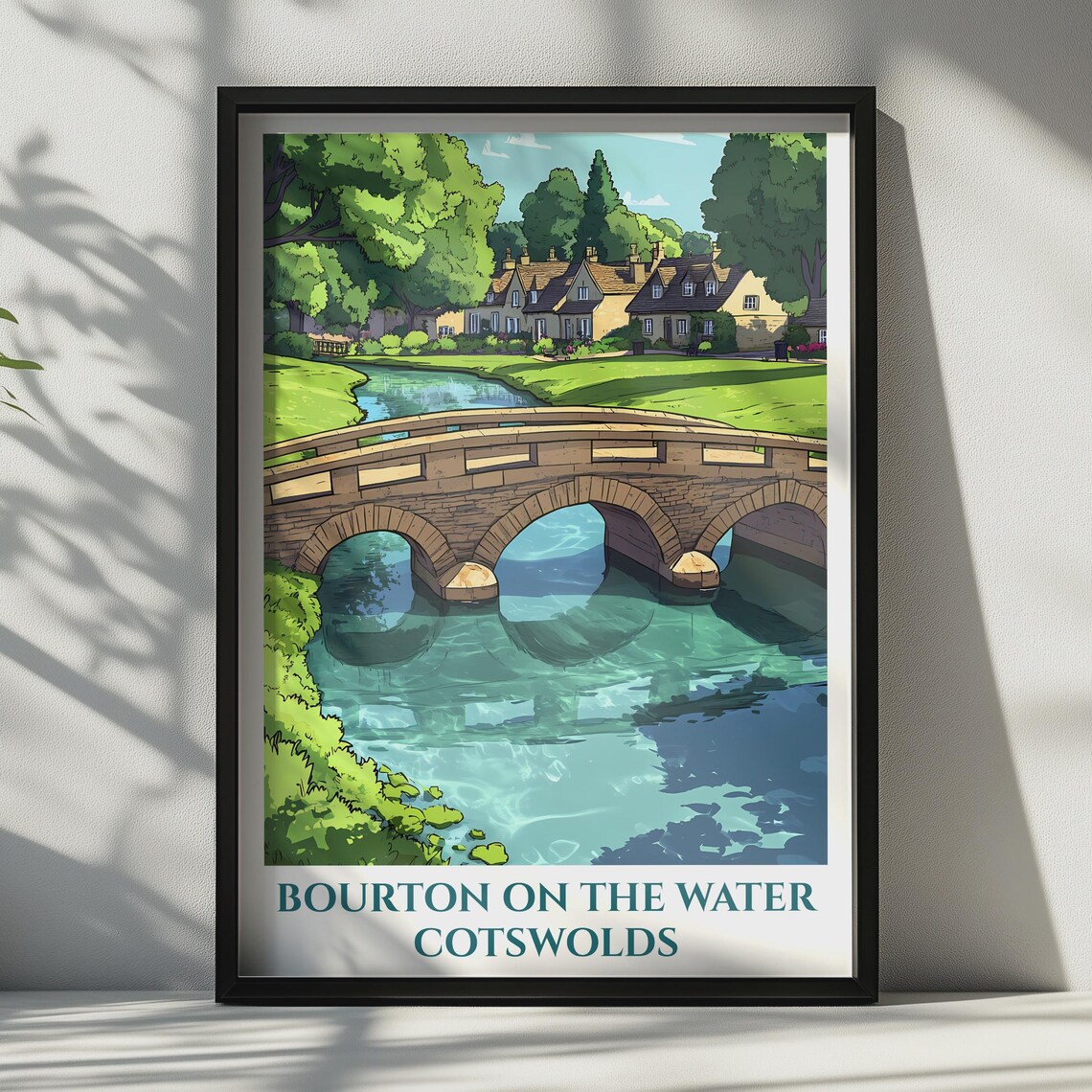 Bourton On The Water Cotswolds Historic Stone Bridge Travel Poster