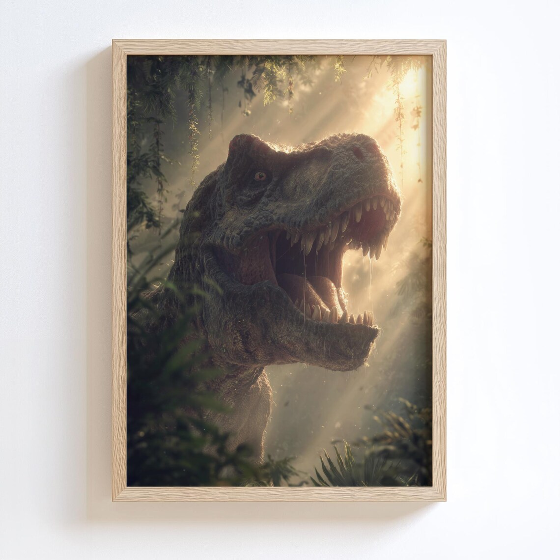 Realistic Trex Dinosaur Poster, Jurassic Jungle