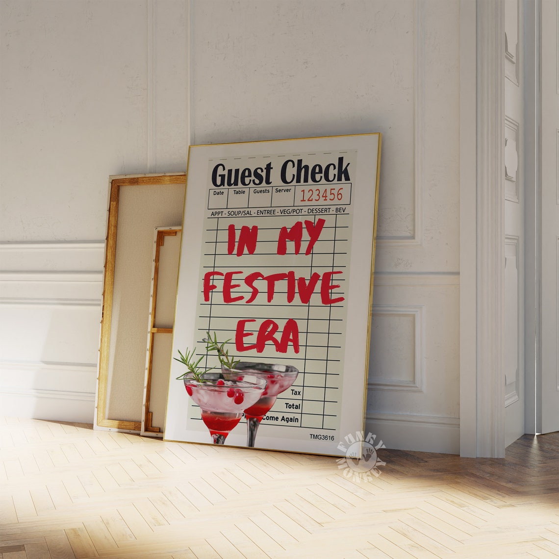 In My Festive Era Christmas Guest Check With Cranberry Cocktail Poster