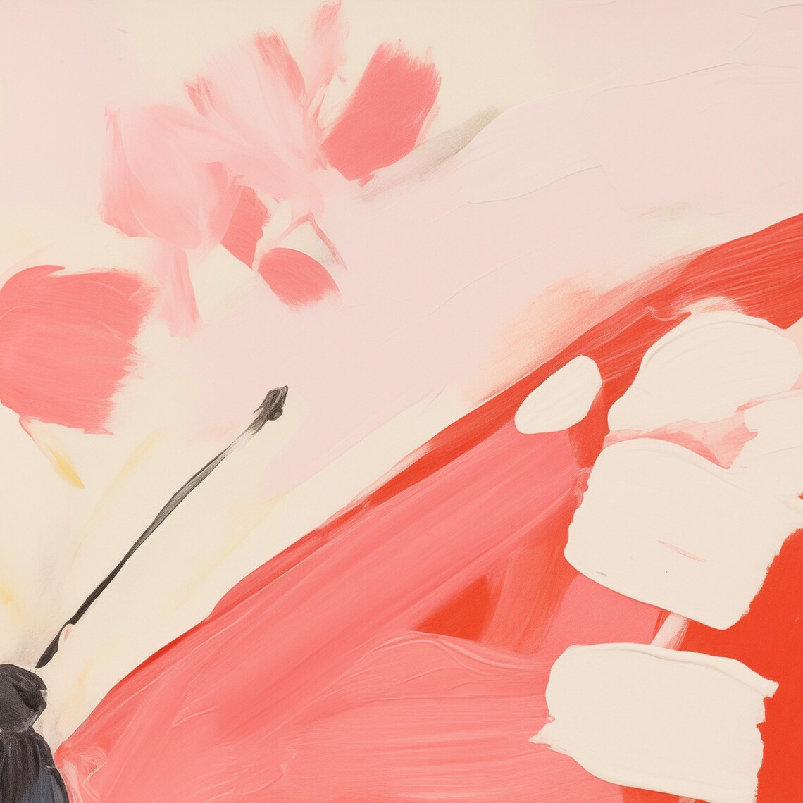 Pink Butterfly Wing Close Up Abstract Painting Coquette Girly Wall Poster