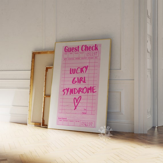 Lucky Girl Syndrome Retro Guest Check Art Print