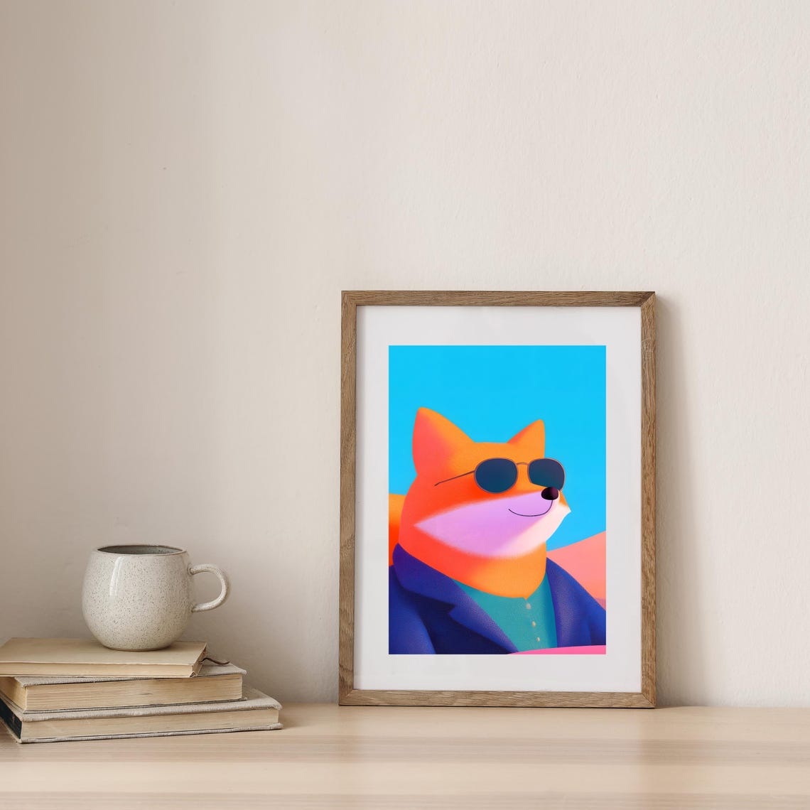 Stylish Orange Dog in Round Sunglasses and Navy Blazer Poster - Image 3