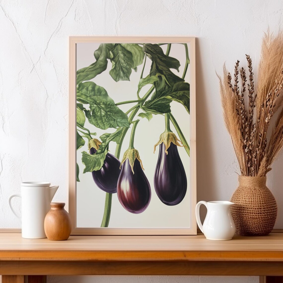 Vintage Eggplant Print Retro Kitchen Decor Aubergine Lithograph Vegetable Kitchen Artwork Restaurant Wall Art Melanzana Poster - Image 6