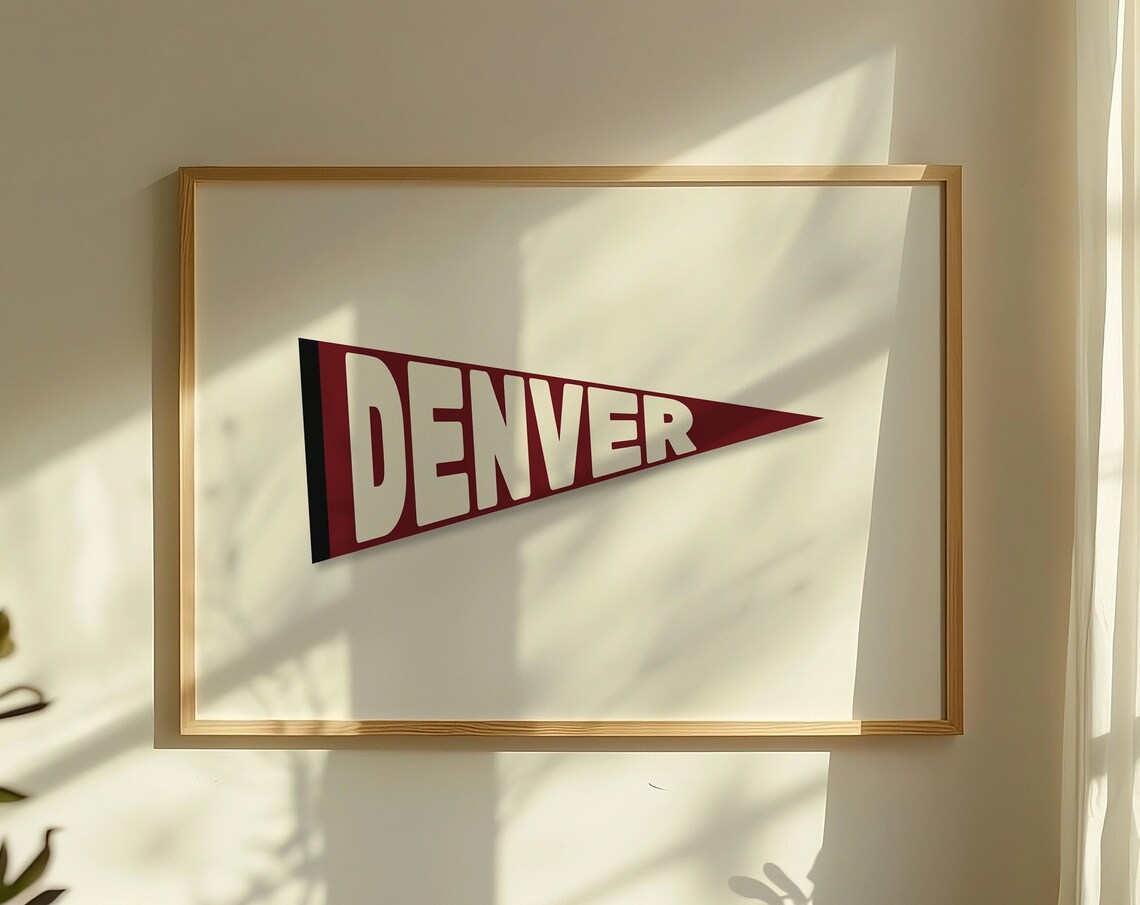 Vintage Denver Pennant Flag, Milehigh City Art Print