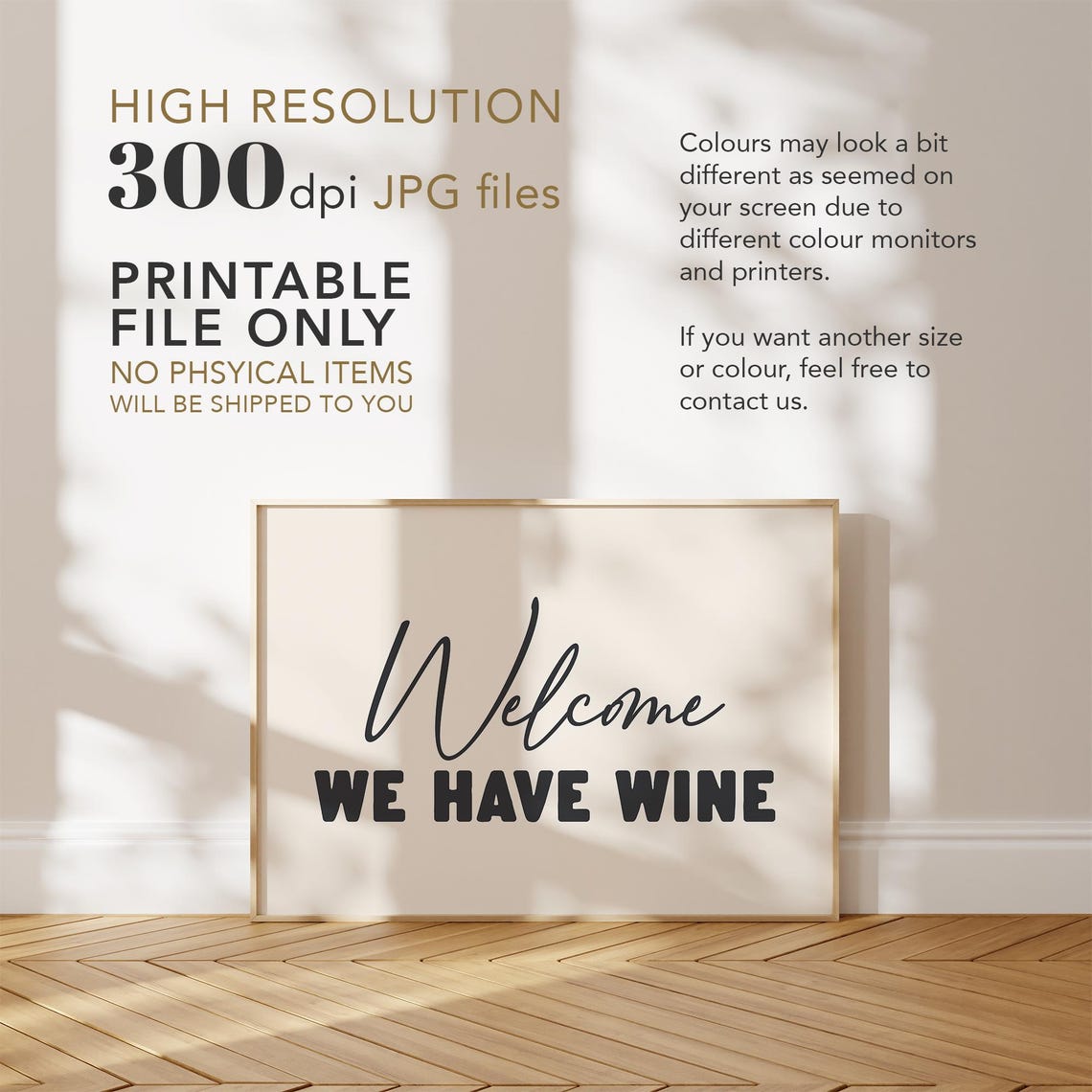Welcome We Have Wine Funny Script Typography Kitchen Bar Poster - Image 3