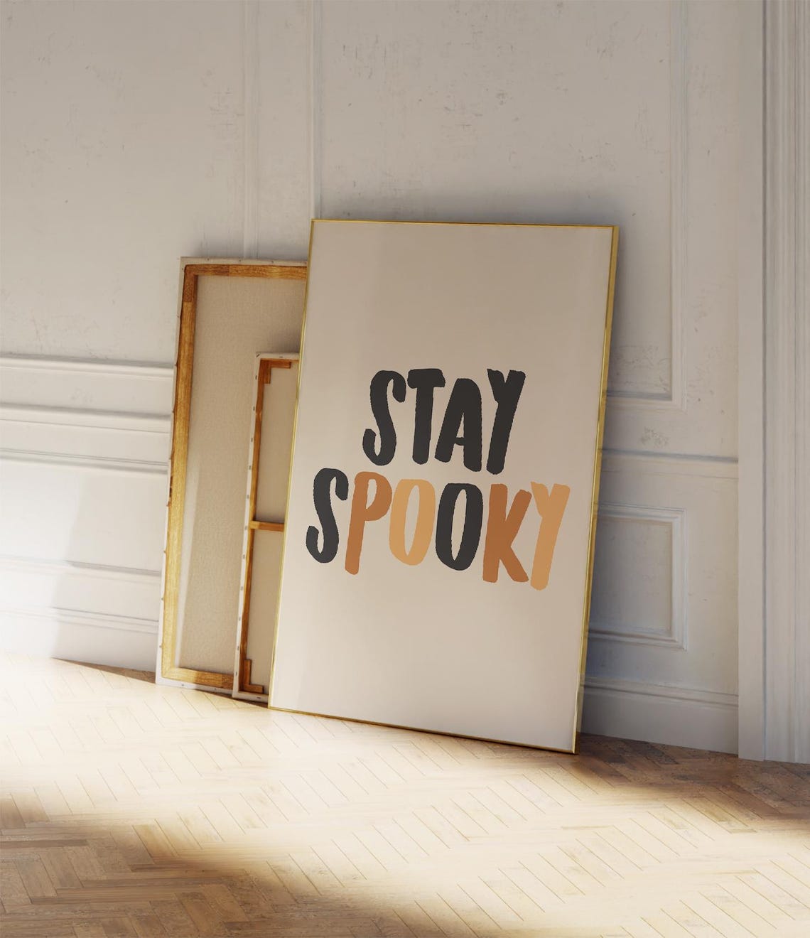 Stay Spooky Halloween Black Orange Brush Typography Quote Poster - Image 3