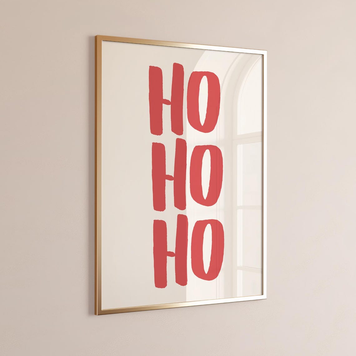 Ho Ho Ho Red Hand Lettered Holiday Words Christmas Typography Poster - Image 2