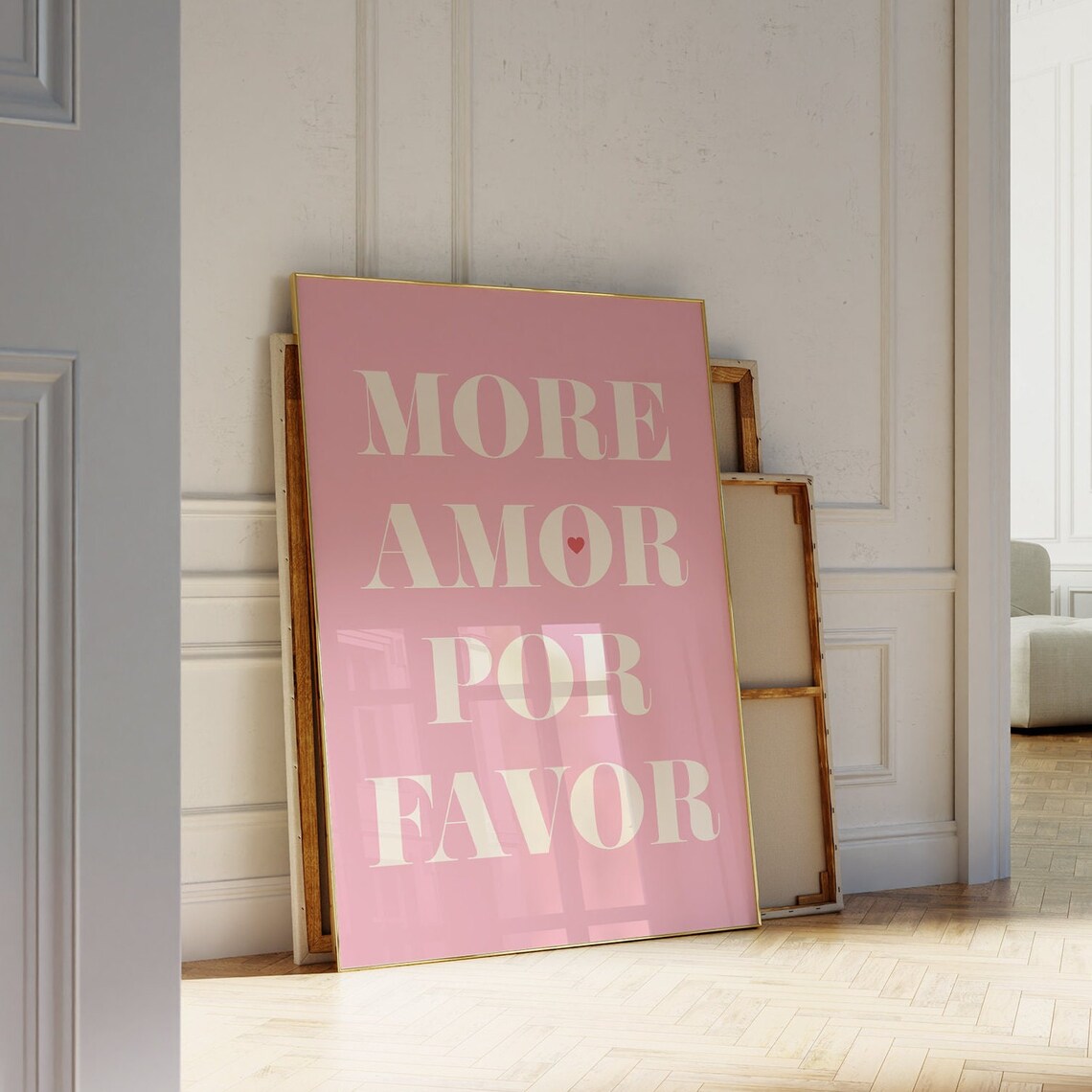 More Amor Por Favor Pink Typography Love Quote Romantic Wall Poster - Image 2
