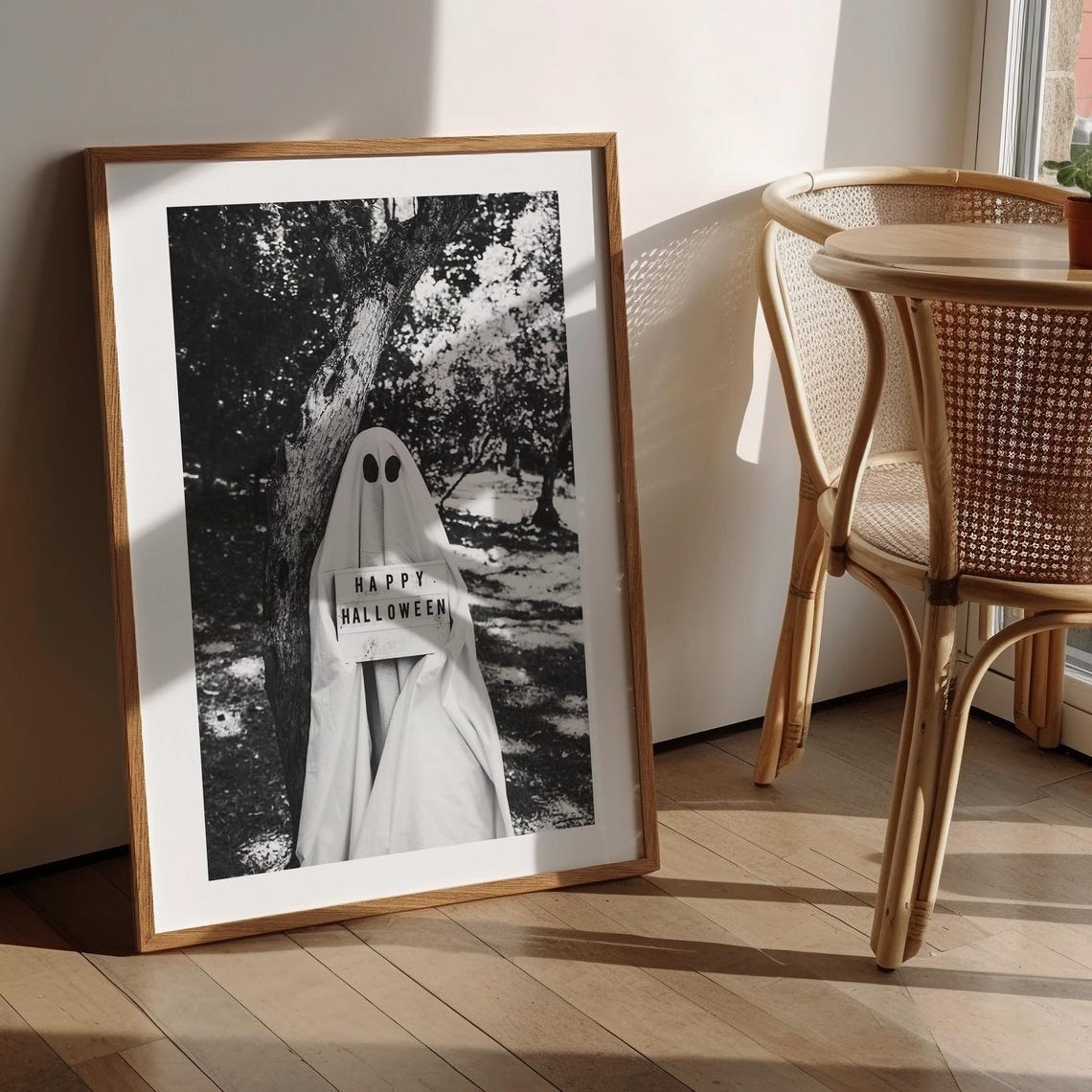 Halloween Ghost Print, Spooky Halloween Decor - Image 2