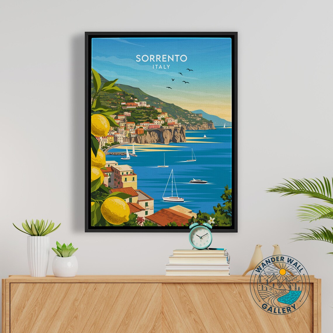 Sorrento Italy Coastal Cliffs Lemon Grove Sailboats Sea View Poster - Image 5