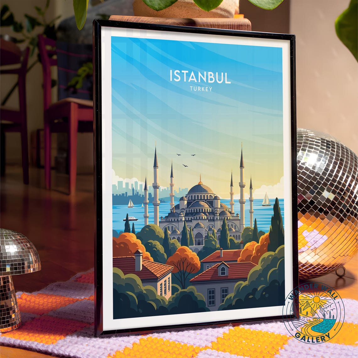 Istanbul Turkey Blue Mosque Sultanahmet Six Minarets Waterfront Poster - Image 4