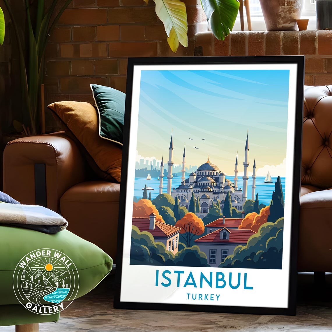 Istanbul Turkey Sultan Ahmed Blue Mosque Bosphorus View Travel Poster - Image 6
