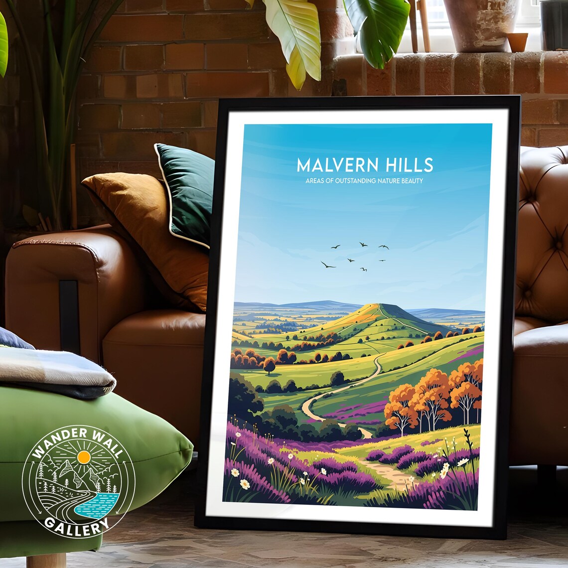 Malvern Hills England Countryside Heather Landscape Travel Poster - Image 6