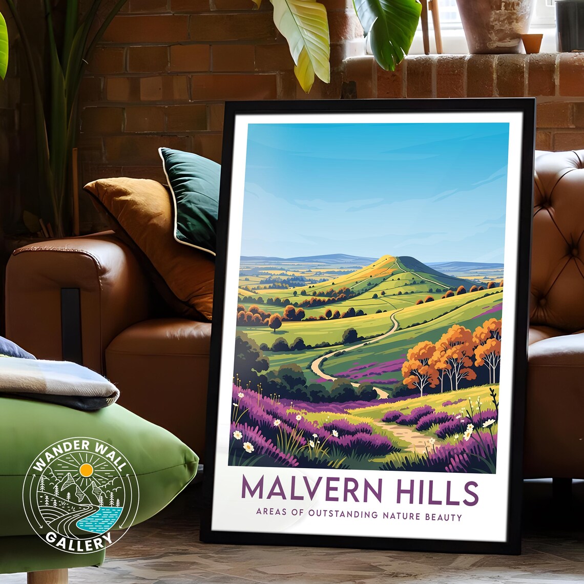 Malvern Hills English Countryside Rolling Green Hills Travel Poster - Image 6