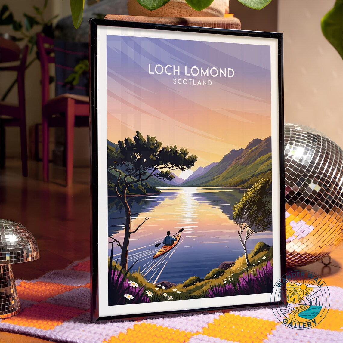 Loch Lomond Scotland Golden Hour Kayak Trip Highland Lake View Poster - Image 4