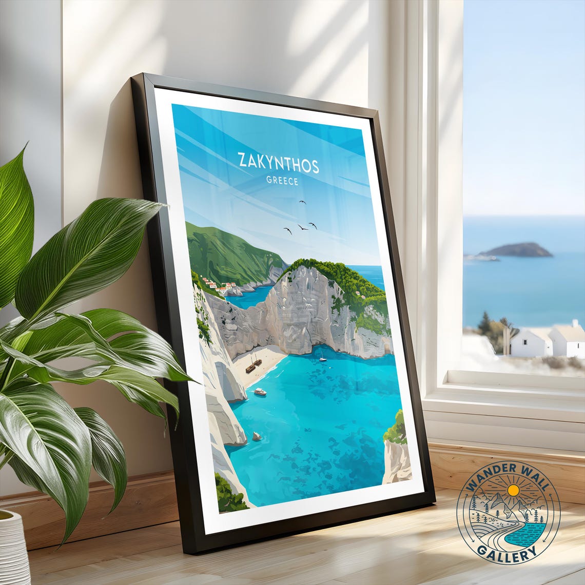 Zakynthos Greece Navagio Shipwreck Beach White Cliffs Poster - Image 2