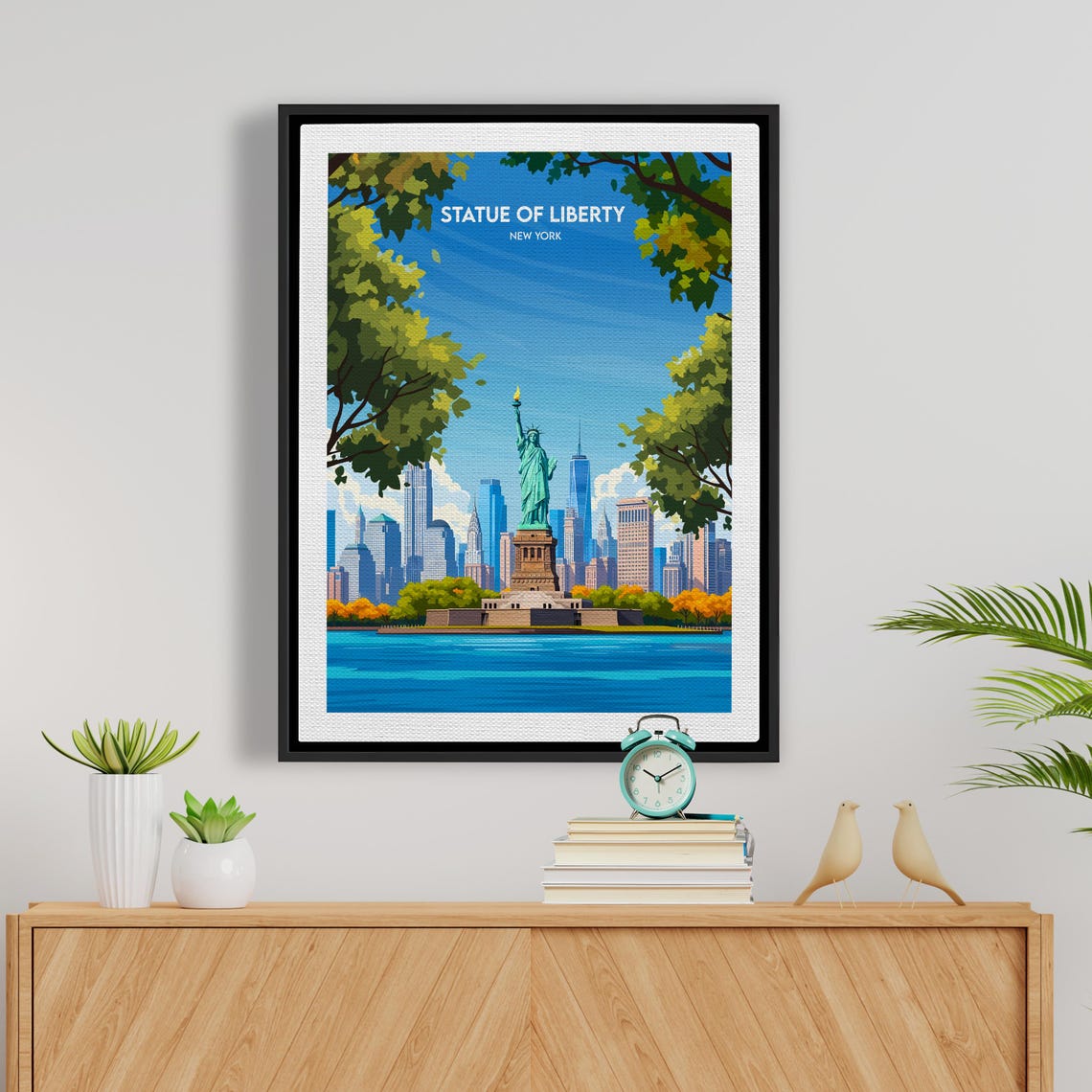 Statue of Liberty New York Skyline Torch Green Tree View Poster - Image 5