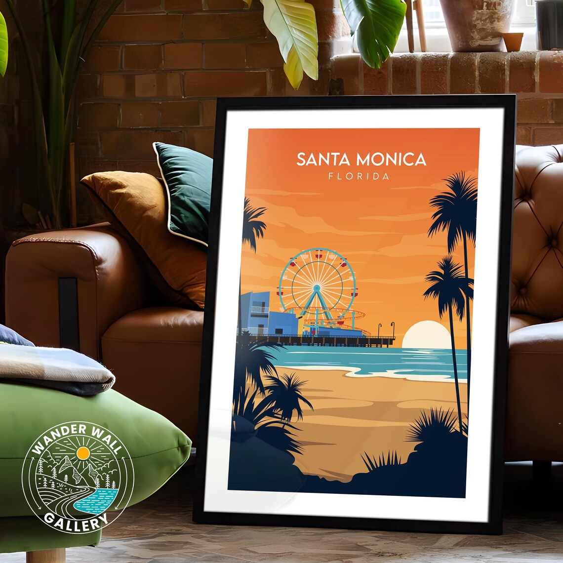 Santa Monica California Pier Ferris Wheel Sunset Beach Poster - Image 6