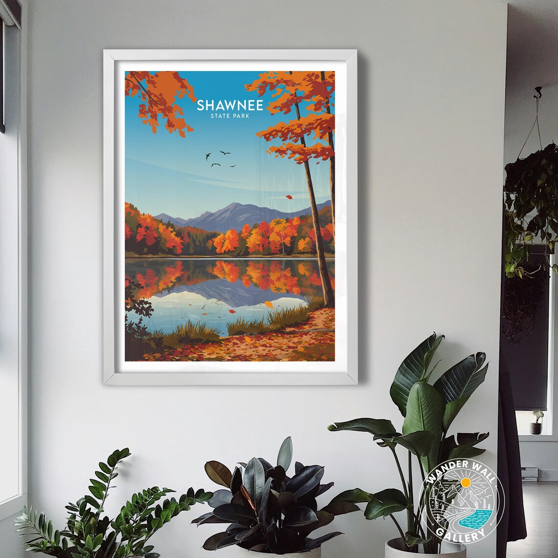 Shawnee State Park Autumn Lake Reflection Mountain View Poster - Image 3
