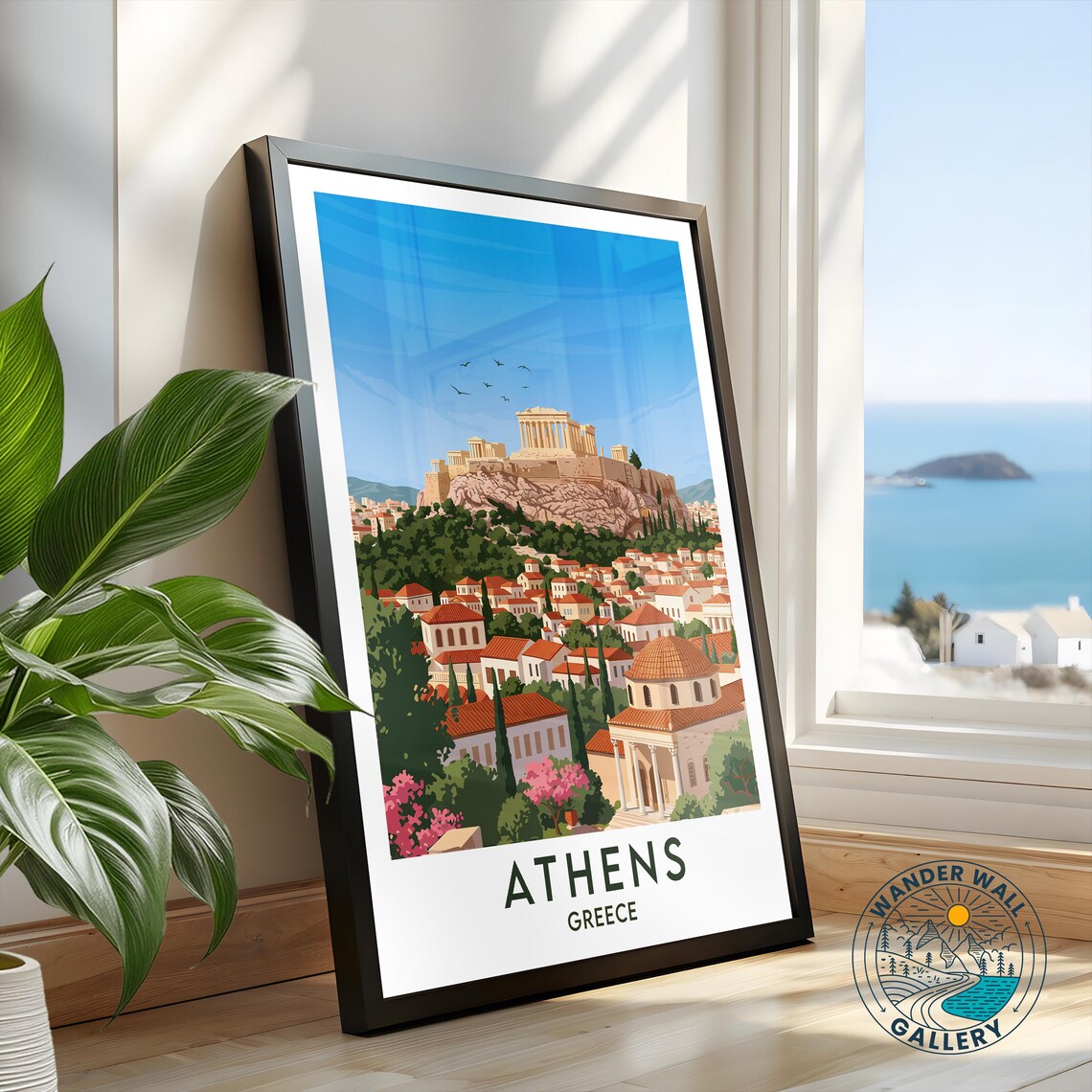 Athens Greece Acropolis Parthenon Ancient Cityscape Travel Poster - Image 2
