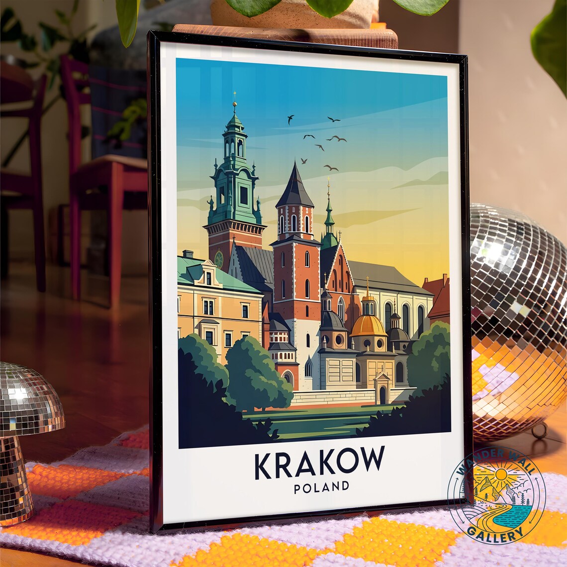 Krakow Poland Historic Cathedral Spires Cityscape Travel Poster - Image 4