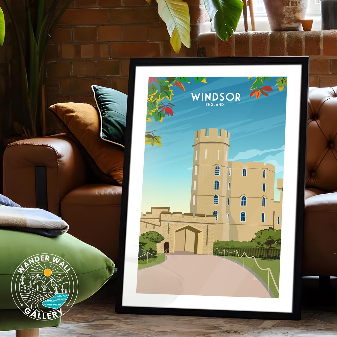 Windsor England Royal Castle Historic Stone Tower Retro Travel Poster - Image 6