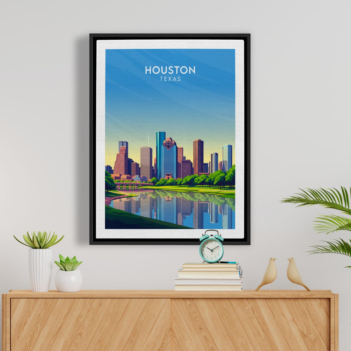 Houston Texas Downtown Skyline Buffalo Bayou Reflection City Poster - Image 5