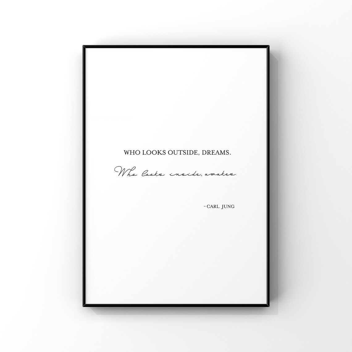 Carl Jung Who Looks Outside Dreams Who Looks Inside Awakes Poster