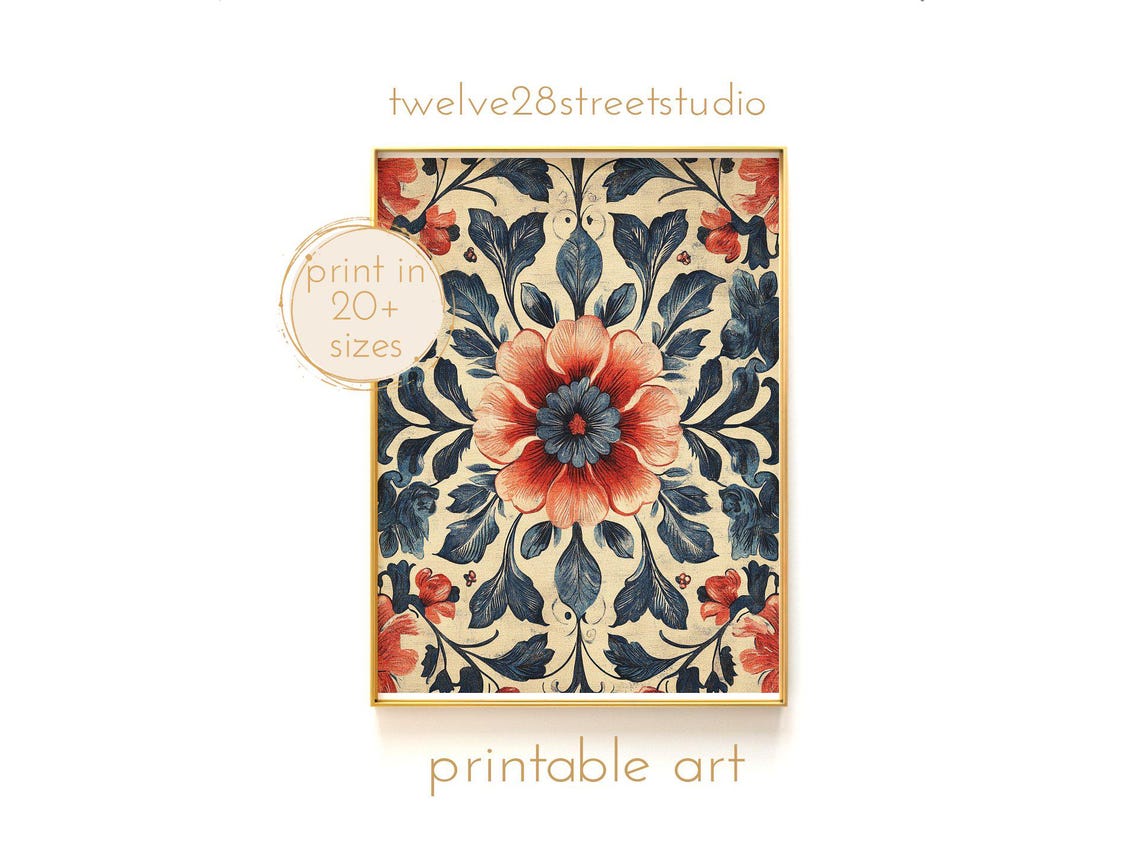 Vintage Rustic Textile Pattern Instant Downloand Artwork Print In 20 Sizes Wall Art Vintage Wall Art Moody Wall Art