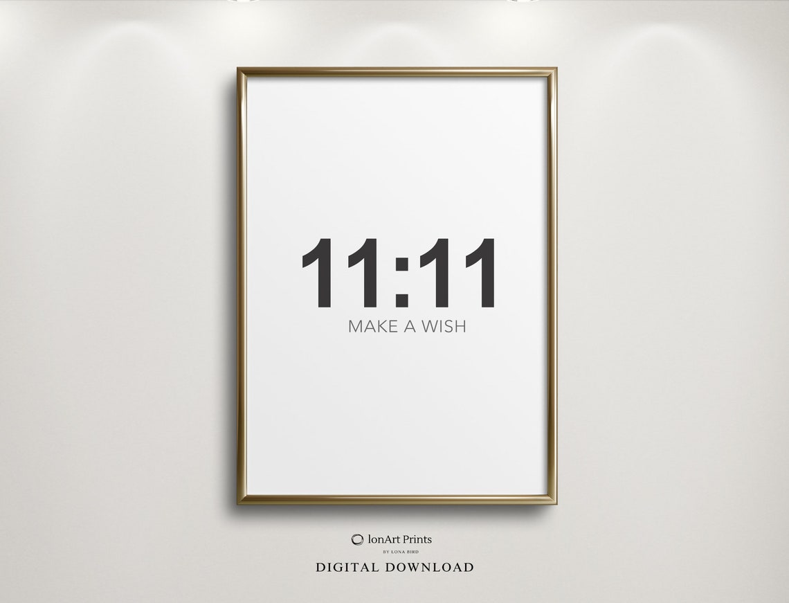 11:11 Make a Wish Minimalist Numerology Manifestation Quote Poster