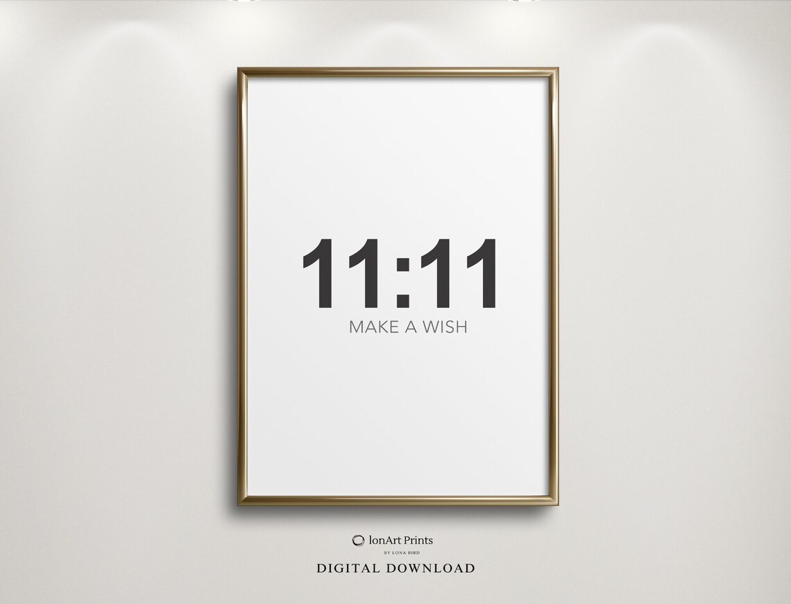 1111 Make A Wish Quote Wall Art Inspirational Print Modern Minimalist Decor Positive Affirmation Instant Home