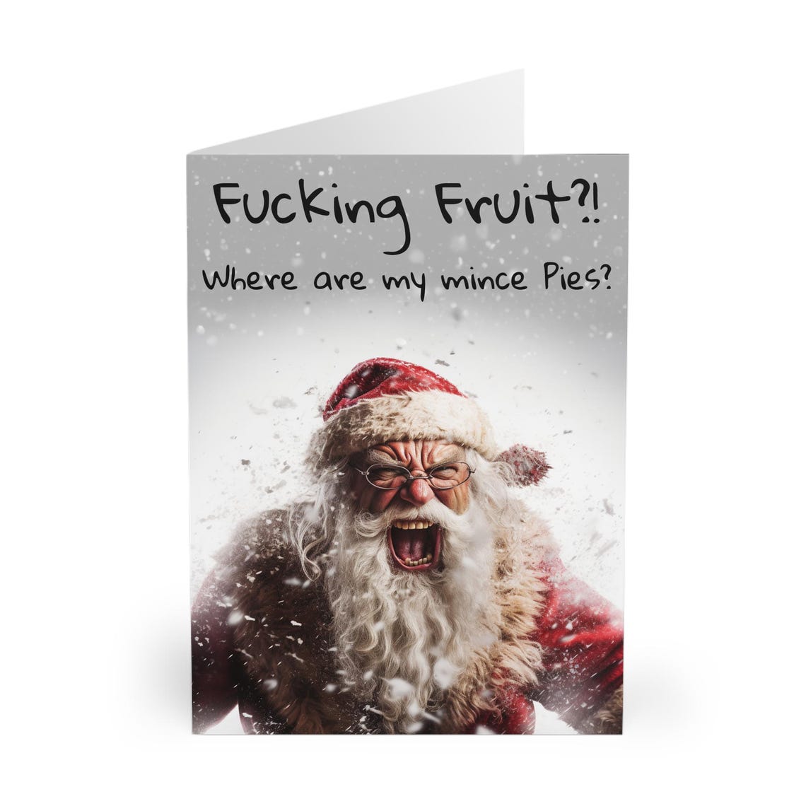 Adult Xmas Cards Angry Santa Christmas Cards 5 Pack Funny Naughty Holiday Cards Shouting Santa Where Are My Mince Pies Seasonal