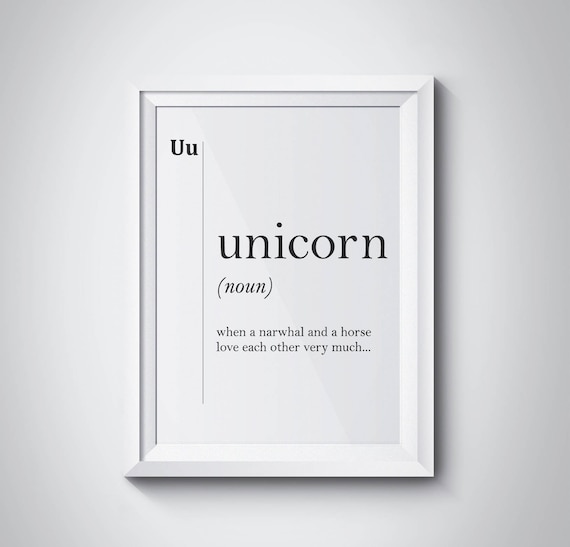 Unicorn Funny Dictionary Definition Typography Quote Humor Poster
