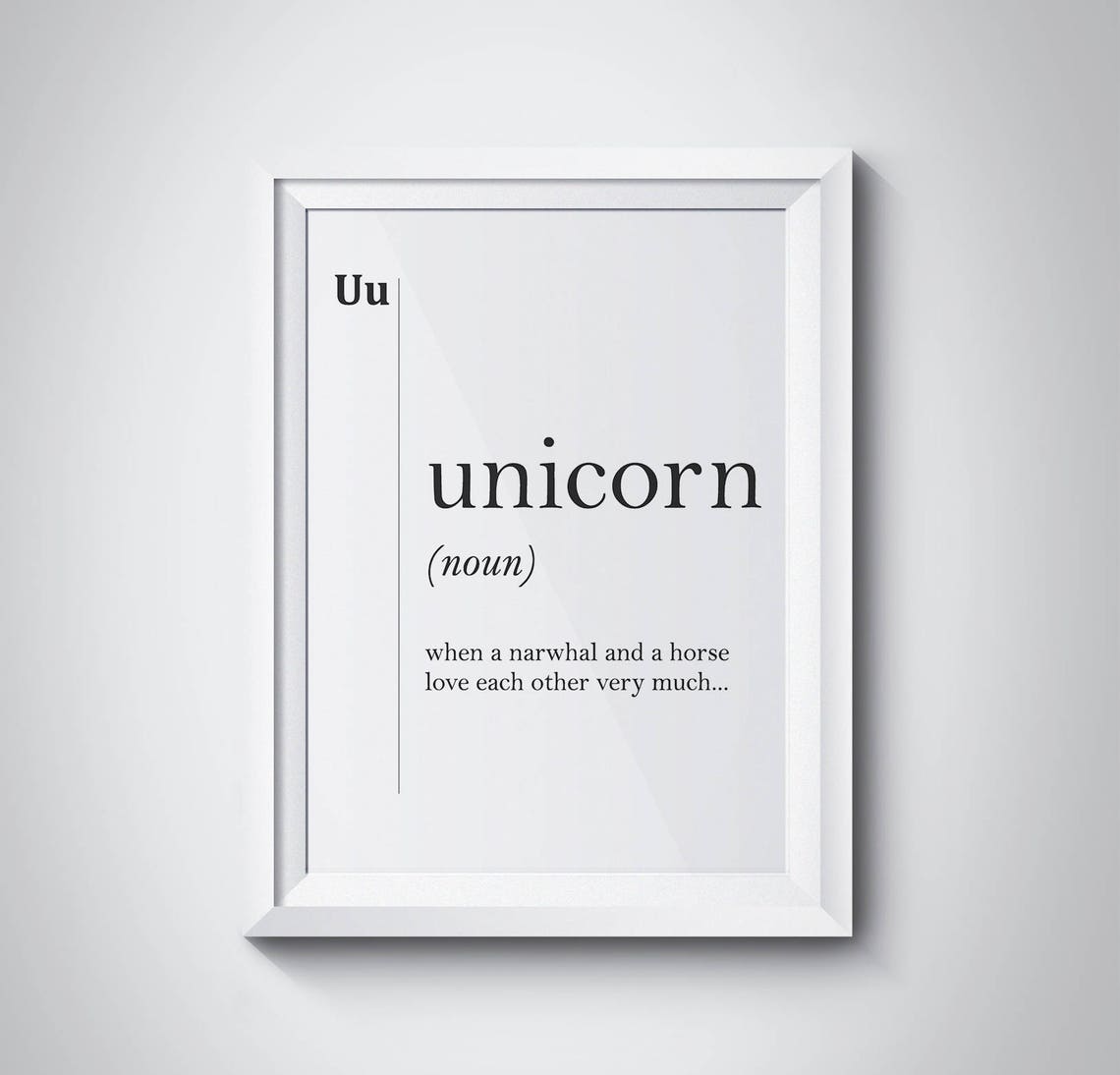 Unicorn Funny Dictionary Definition Typography Quote Humor Poster