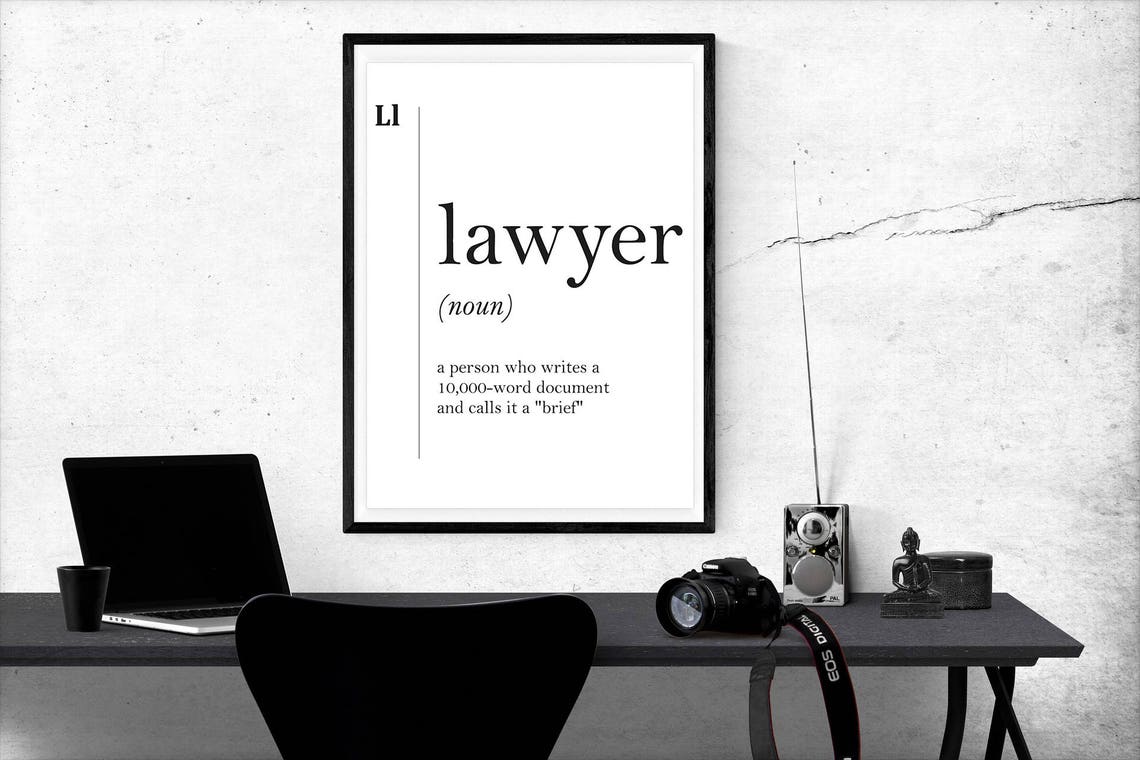 Lawyer Funny Definition Legal Office Gift Minimalist Dictionary Poster - Image 2