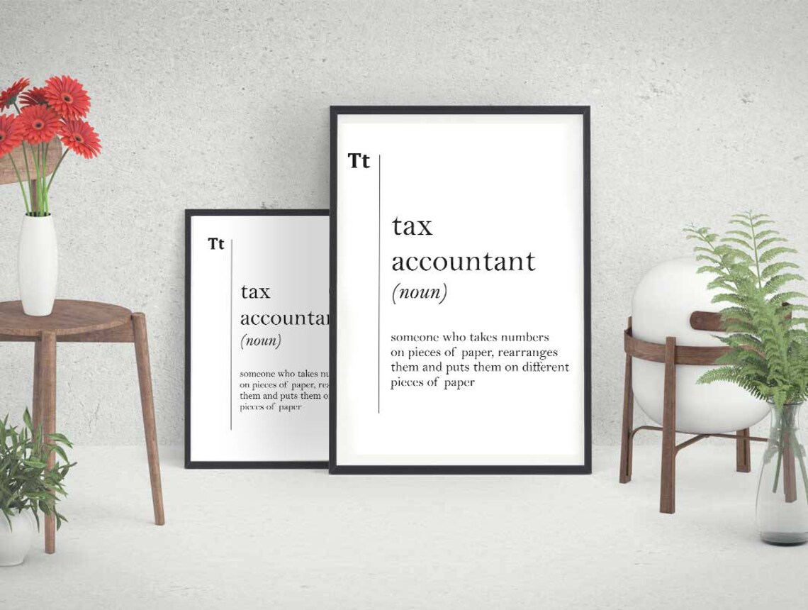 Funny Tax Accountant Definition Typography Print Office Gift Decor - Image 3