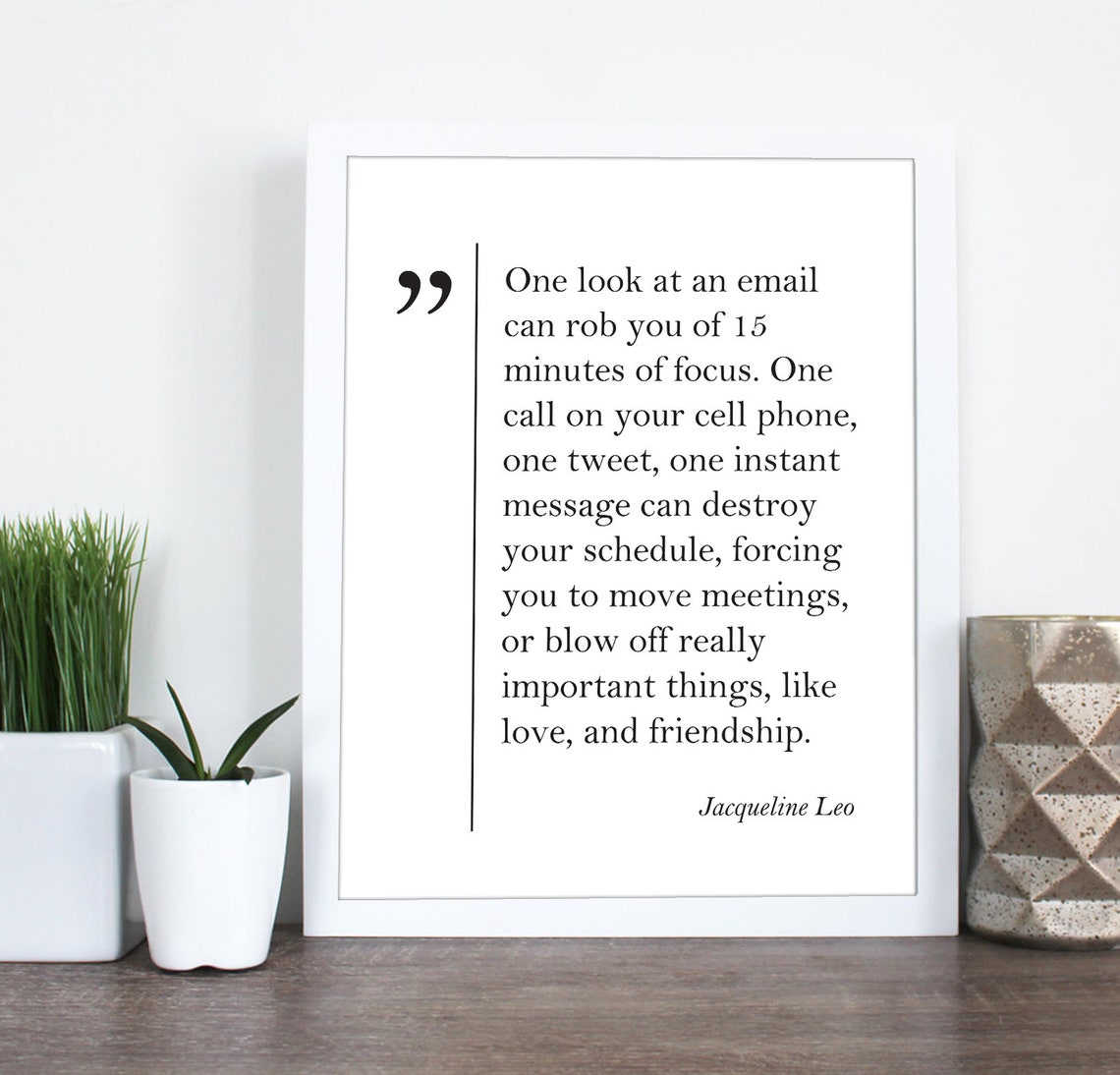 Jacqueline Leo Email Focus Friendship Quote Minimalist Poster - Image 3