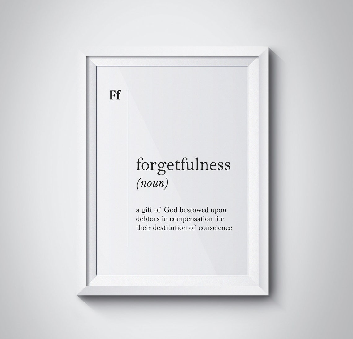 Forgetfulness Funny Dictionary Definition Minimalist Typography Poster