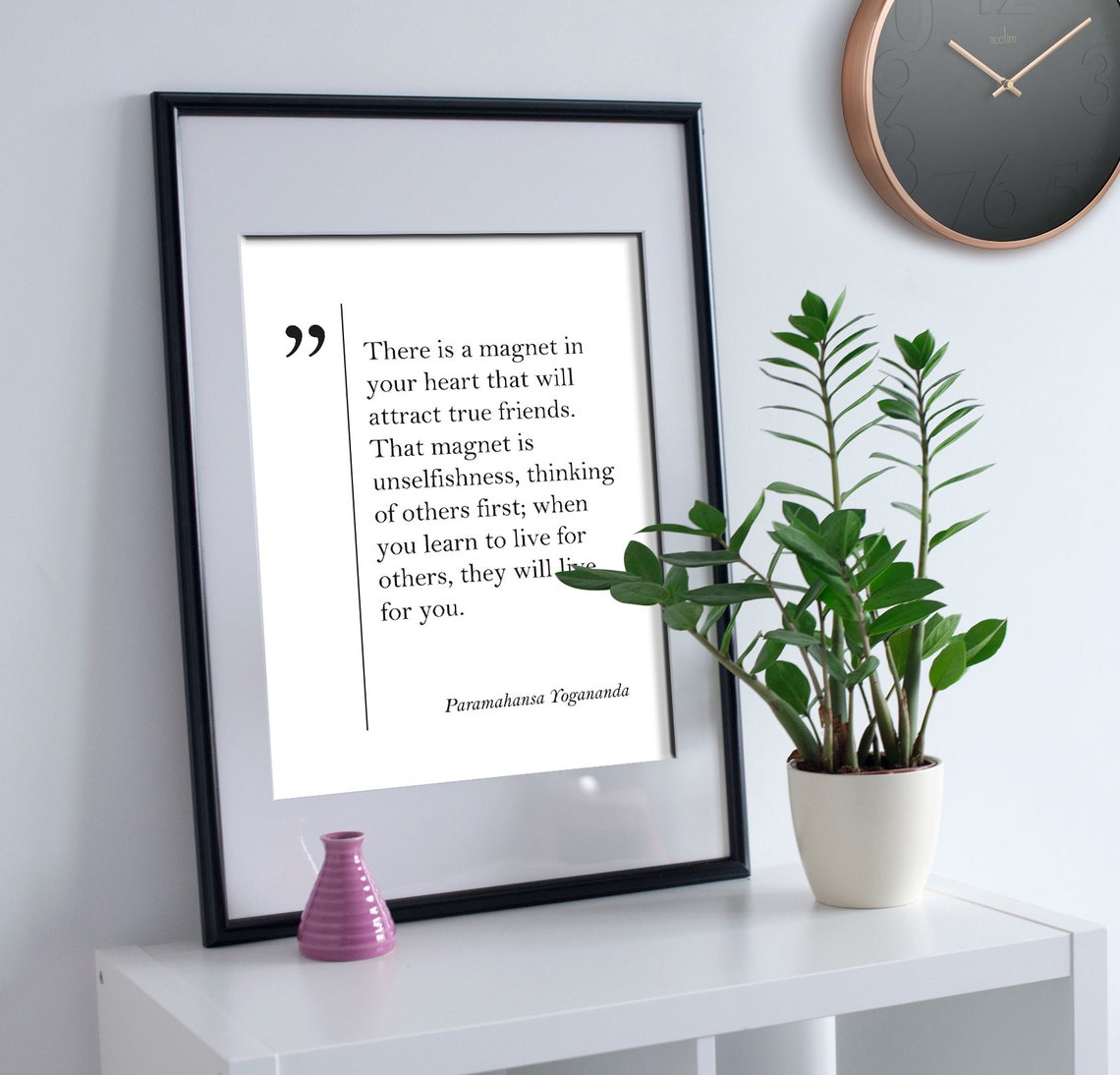 Paramahansa Yogananda Magnet of Heart Friendship Quote Poster - Image 3
